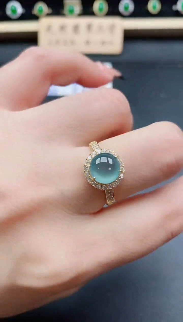 银S925镶嵌戒指翡翠1