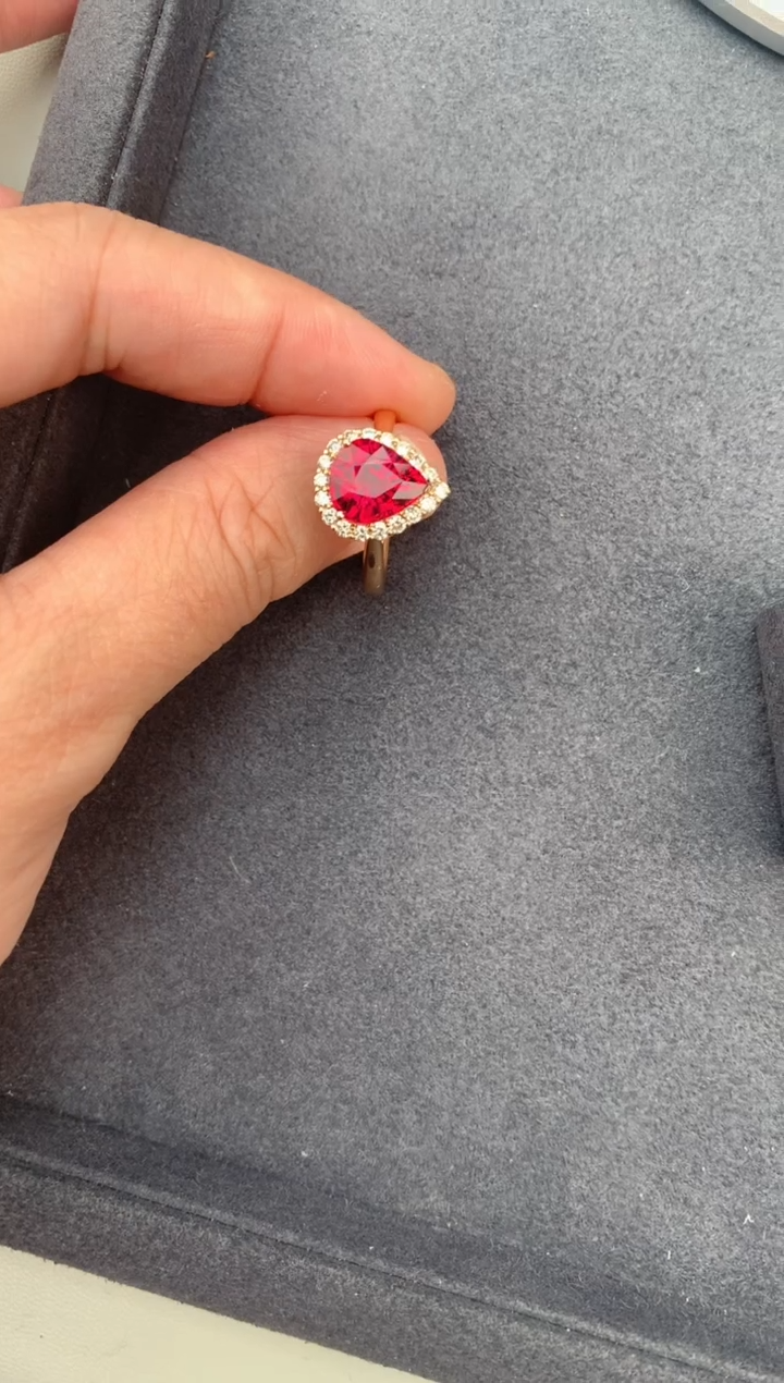 【闪购商品】碧玺戒指18K金镶嵌2.5ct卢比莱碧玺戒指