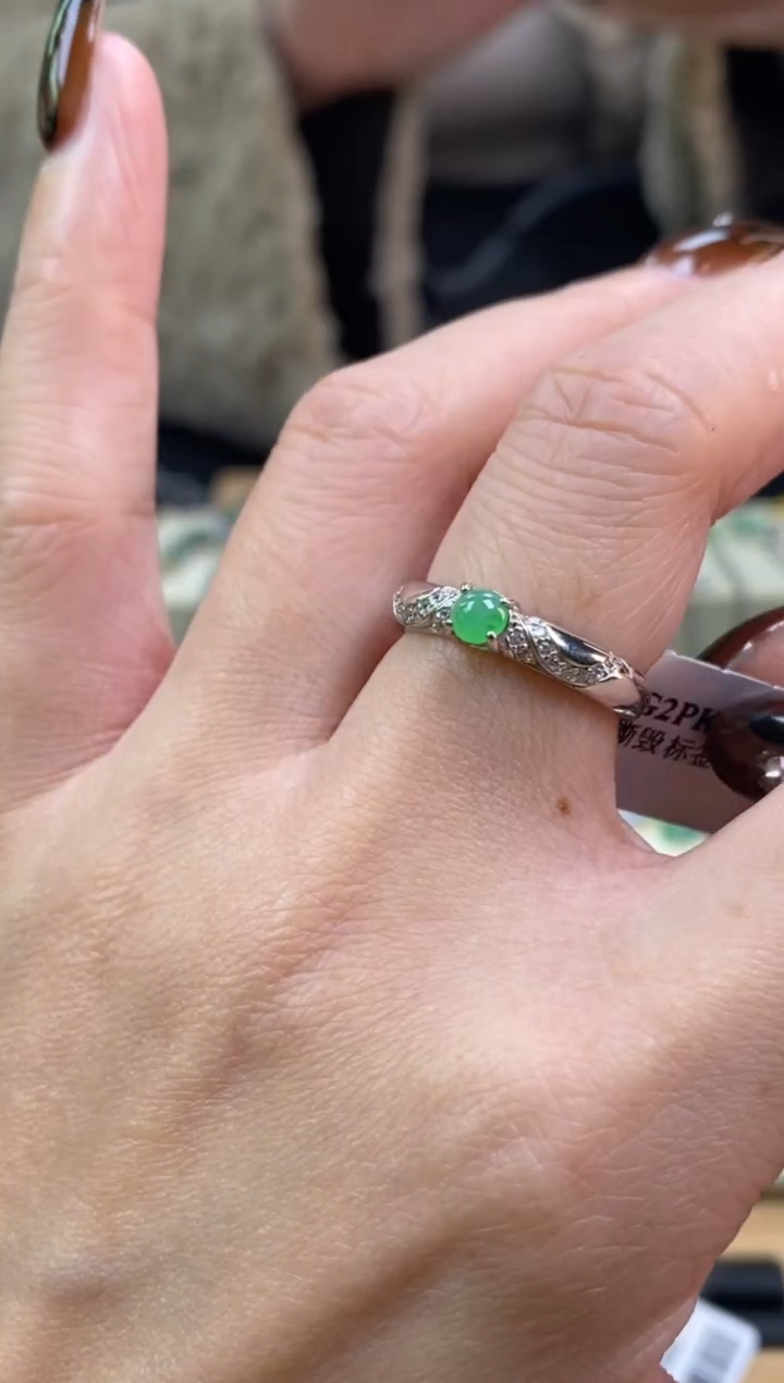 颈饰银S925镶嵌翡翠净货15974