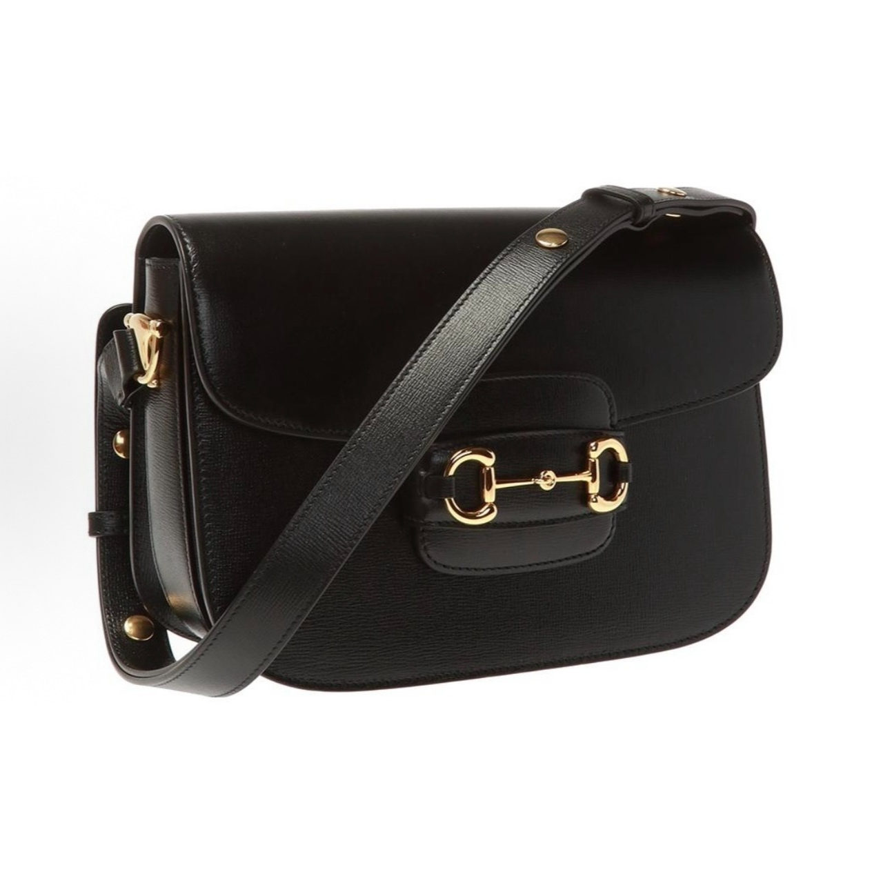 99新 GUCCI/古驰 1955全皮黑经典单肩包中号