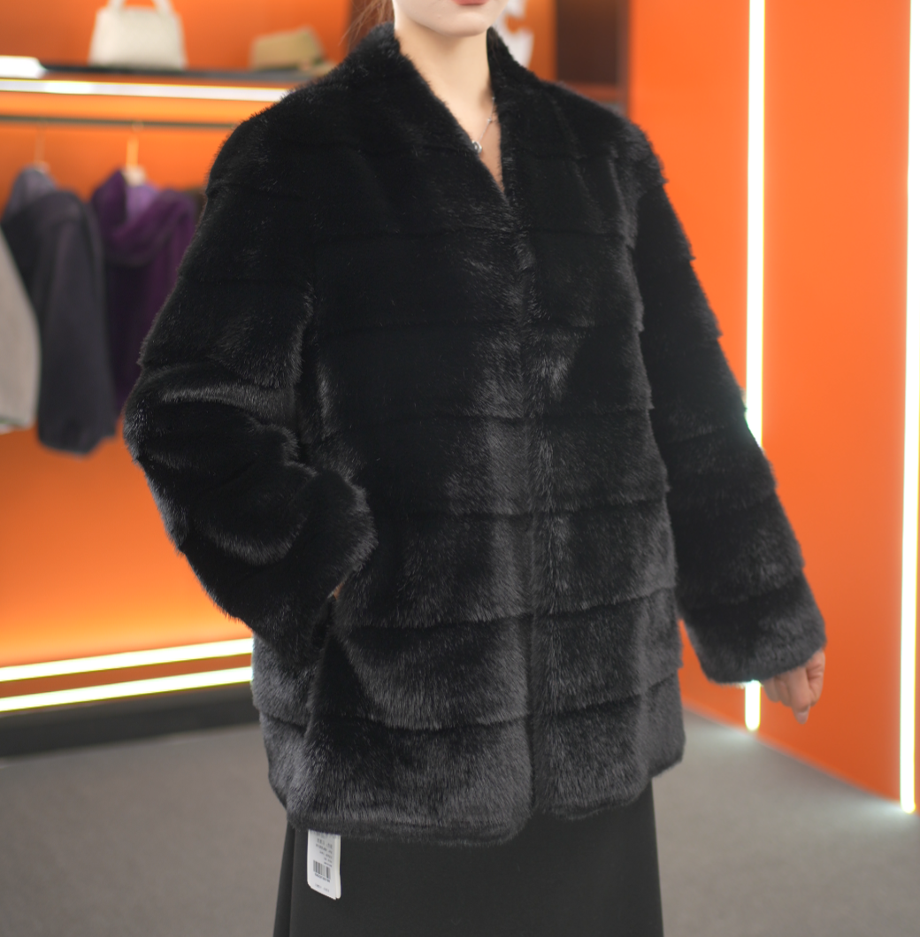 设计师高定QF1067气质V领小香风保暖百搭外套女士高级氛围感上衣L