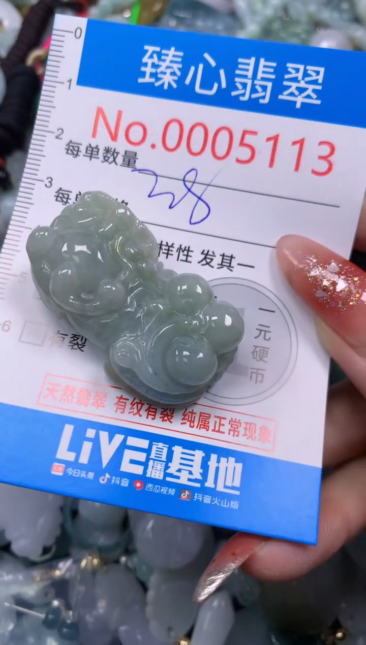翡翠未镶嵌颈饰含绳0005113