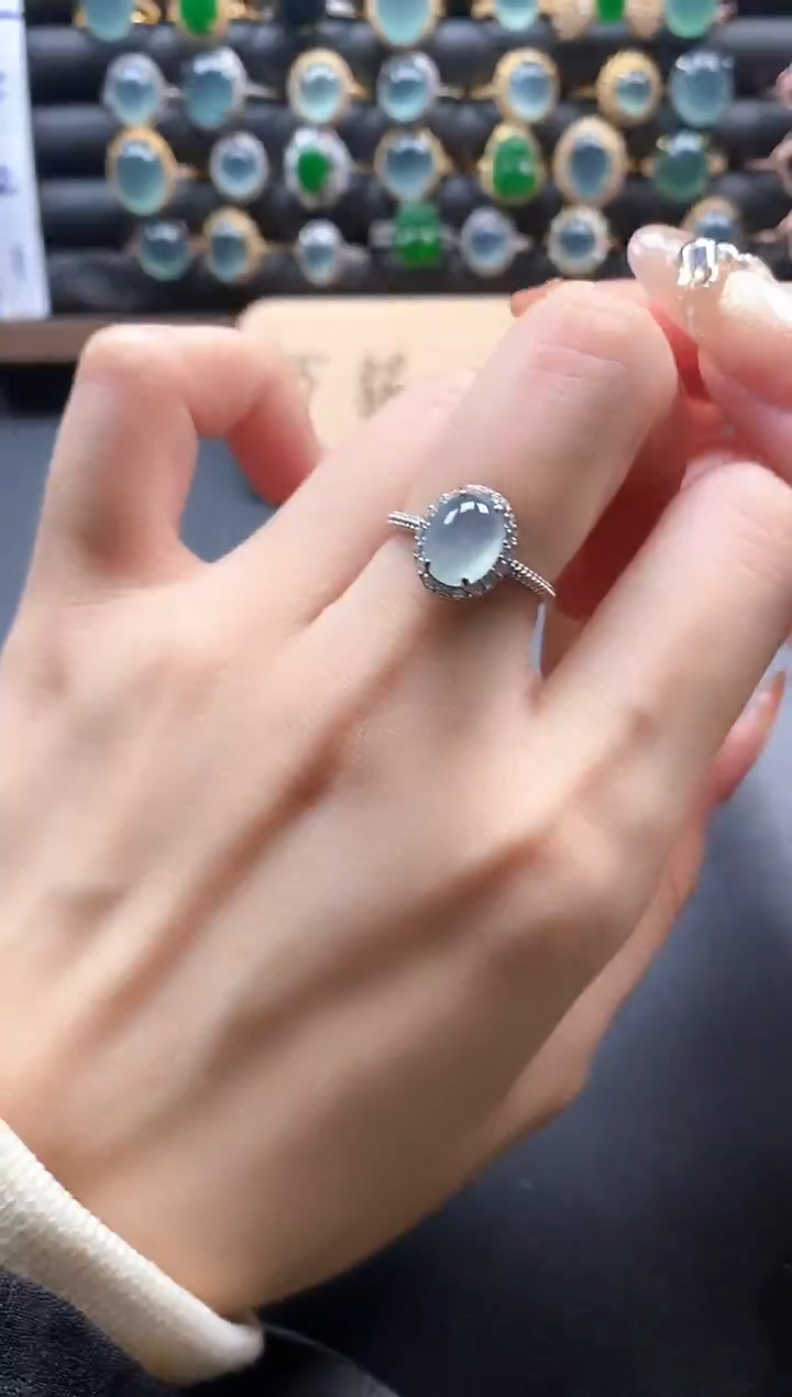 银S925镶嵌戒指翡翠51511