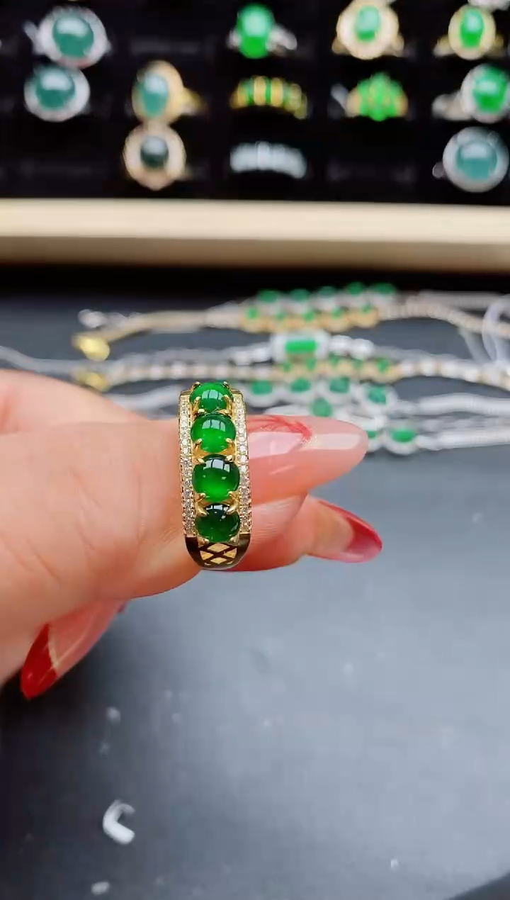 【闪购商品】翡翠戒指银S925镶嵌508550