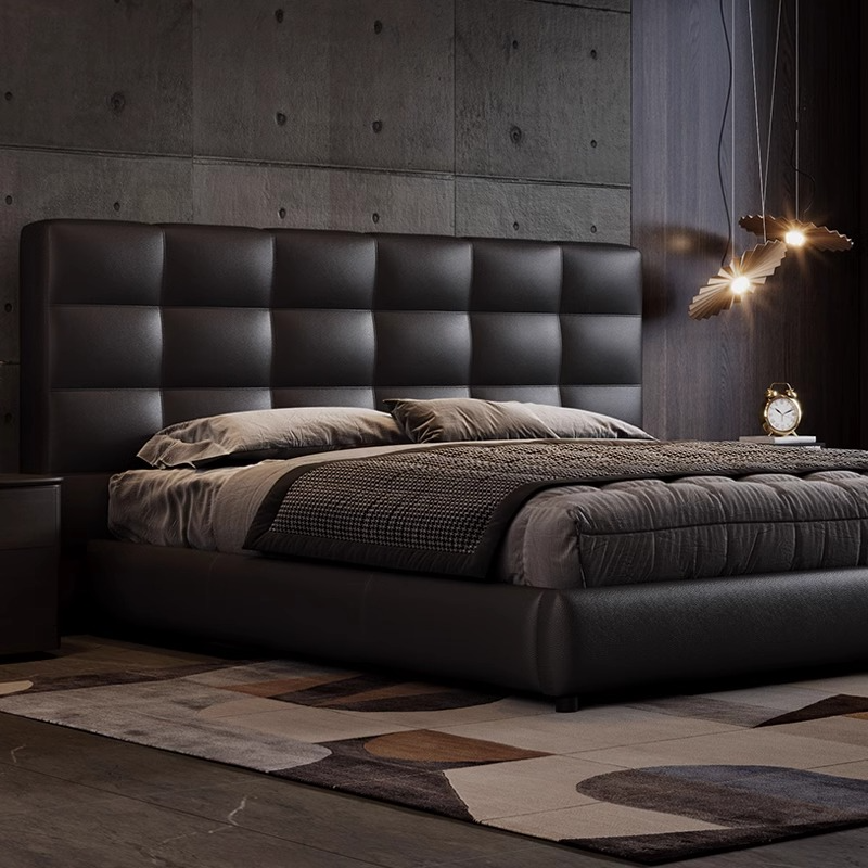 艾乐酷意式极简劳伦斯落地床主卧室高端现代别墅轻奢双人1.8m婚床