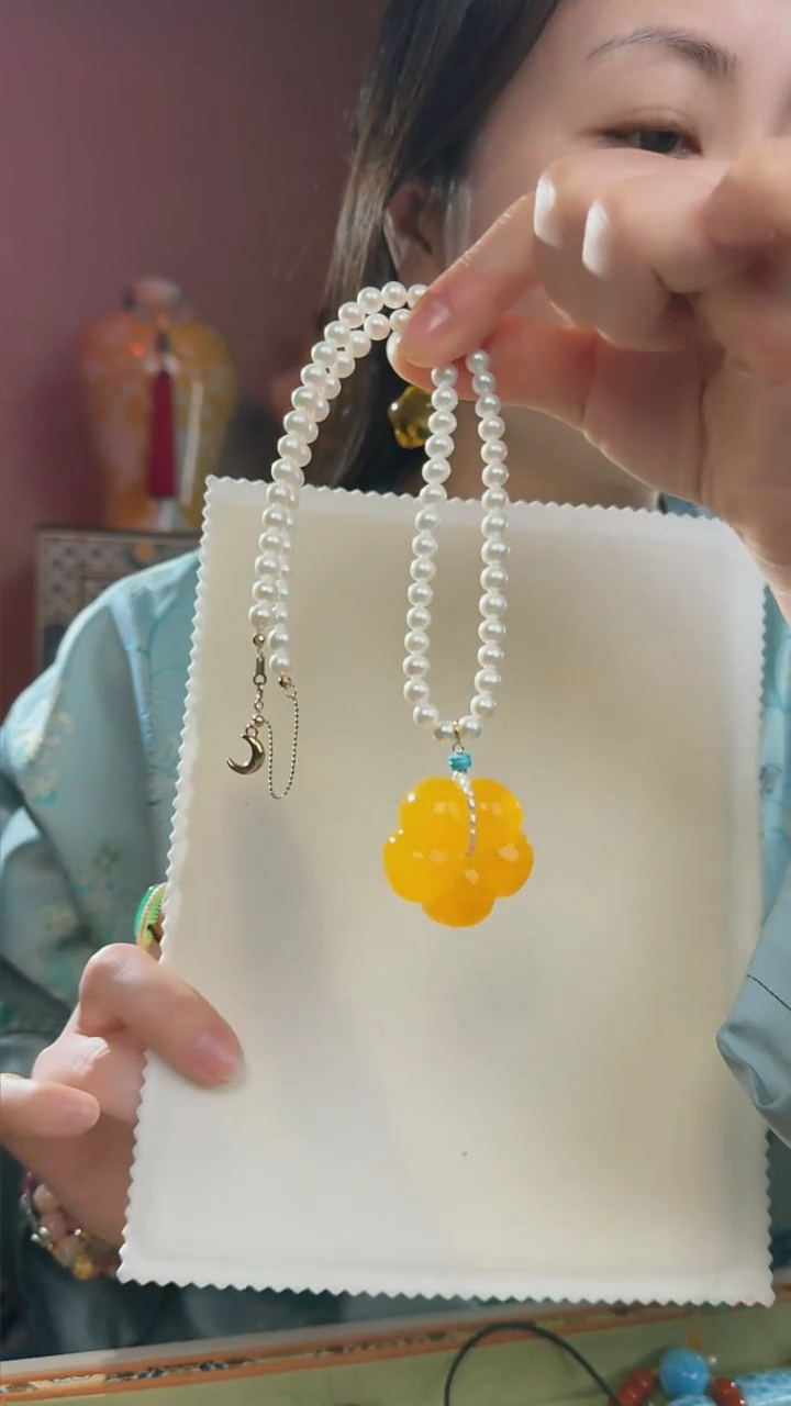 【闪购商品】淡水珍珠项链未镶嵌天然珍珠搭配小花项链
