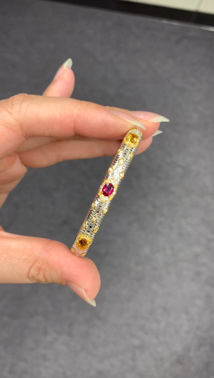 【闪购商品】碧玺手镯银S925镶嵌手镯