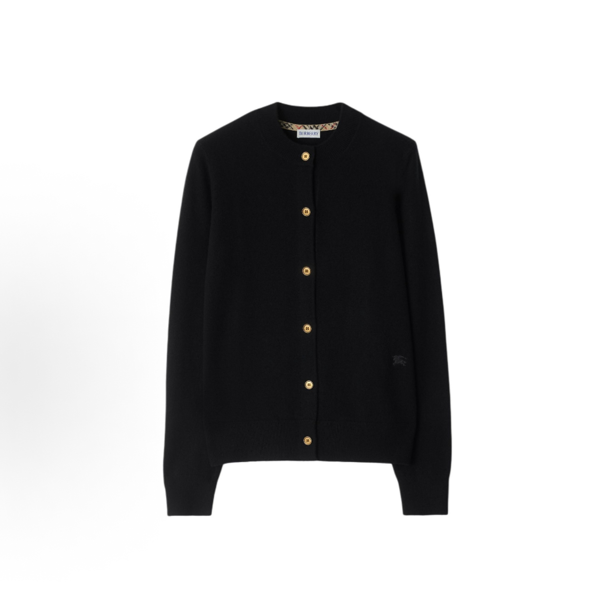 未使用 BURBERRY/博柏利 SS25混纺开衫EKD刺绣马术骑士图案羊绒衫