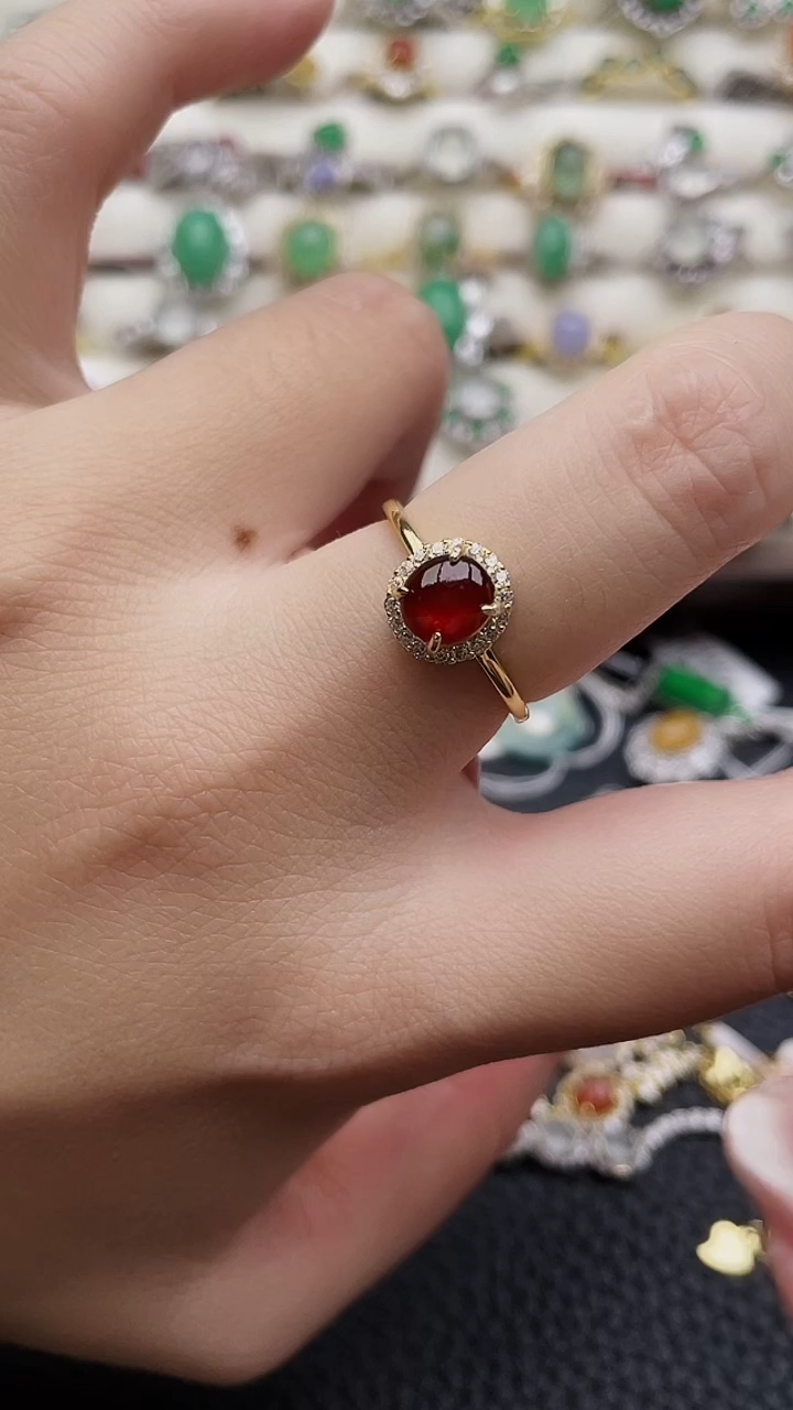 银S925镶嵌戒指翡翠40