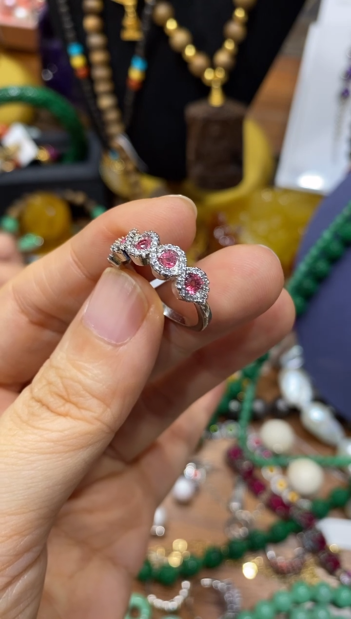 未镶嵌戒指碧玺戒指