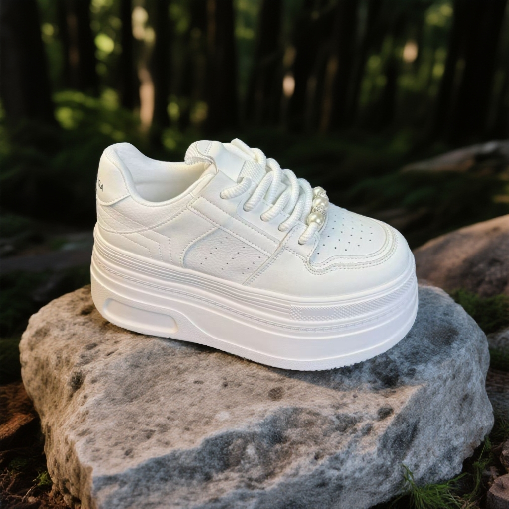 增高8公分厚底真皮面透气网鞋韩版网红休闲百搭时尚薄款网面女鞋6