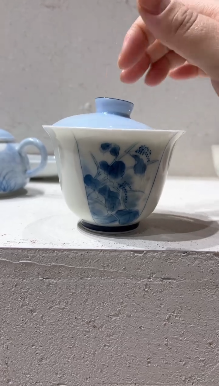 【闪购商品】明知山志-玉泥-青花幽梦-华初盖碗