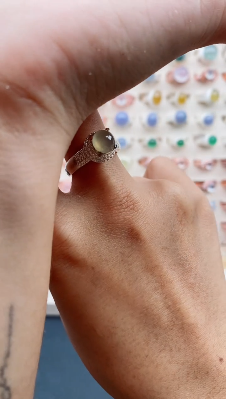 【闪购商品】翡翠戒指未镶嵌缅甸天然A货翡翠222  9+4