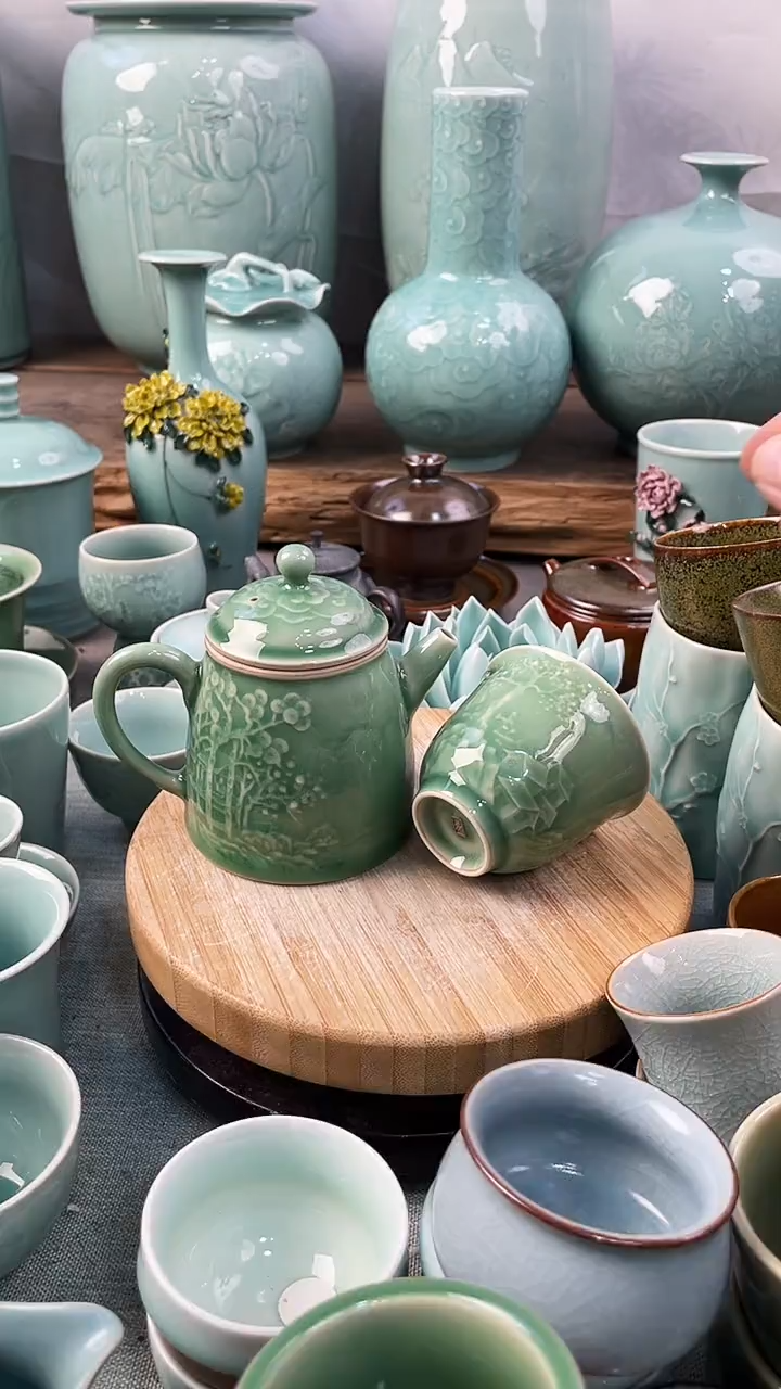 【闪购商品】一壶一杯 特价 微瑕 慧仙青瓷 