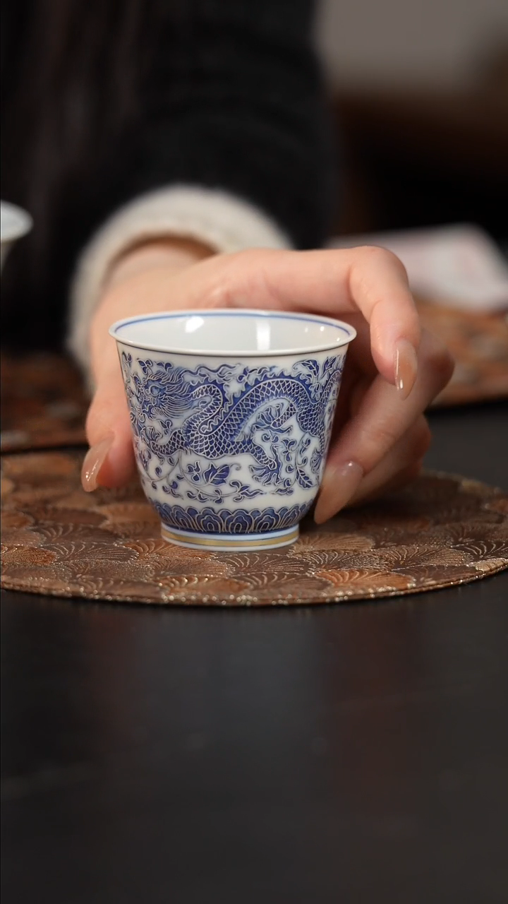 【闪购商品】杯四景堂青花描银