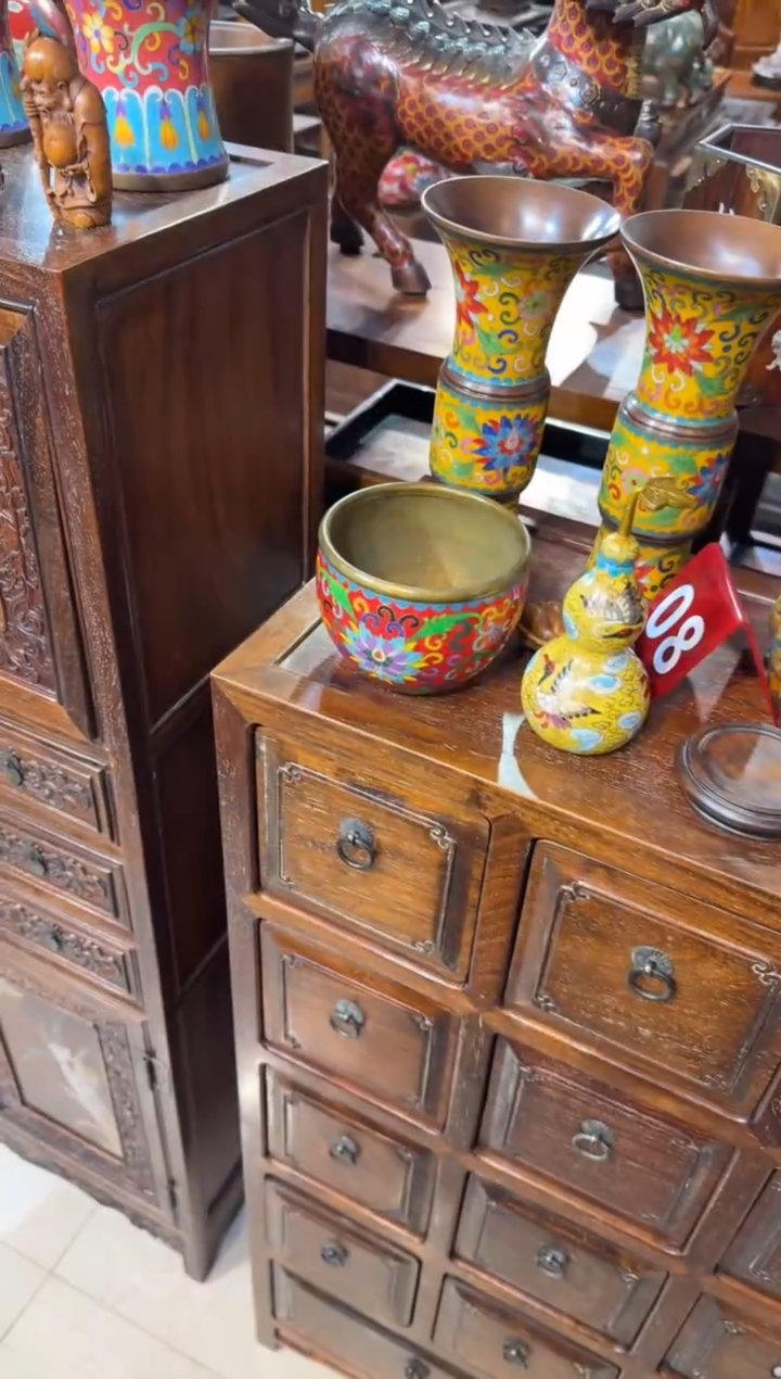 木景泰蓝 红色材缸 298