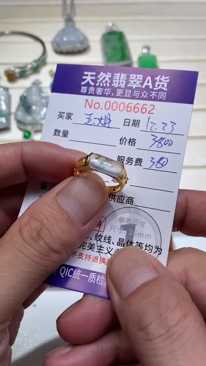 吊坠(不含链)18K金镶嵌翡翠1