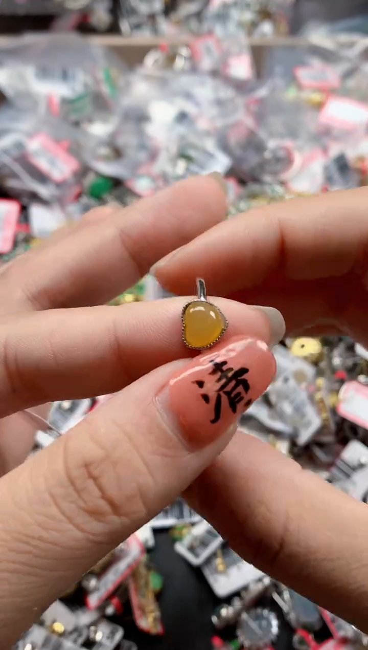 银S925镶嵌戒指翡翠天然A货缅甸翡翠