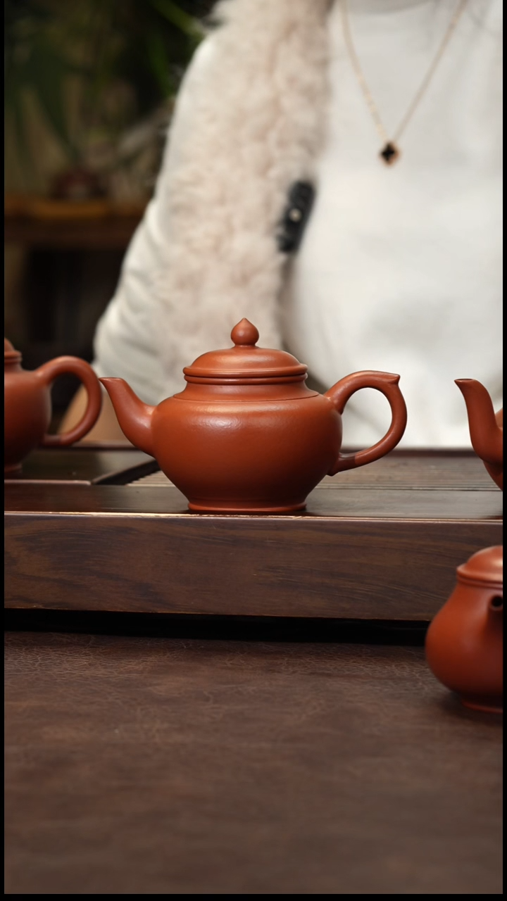 茶壶紫砂生砂朱泥全手笑樱170cc左右