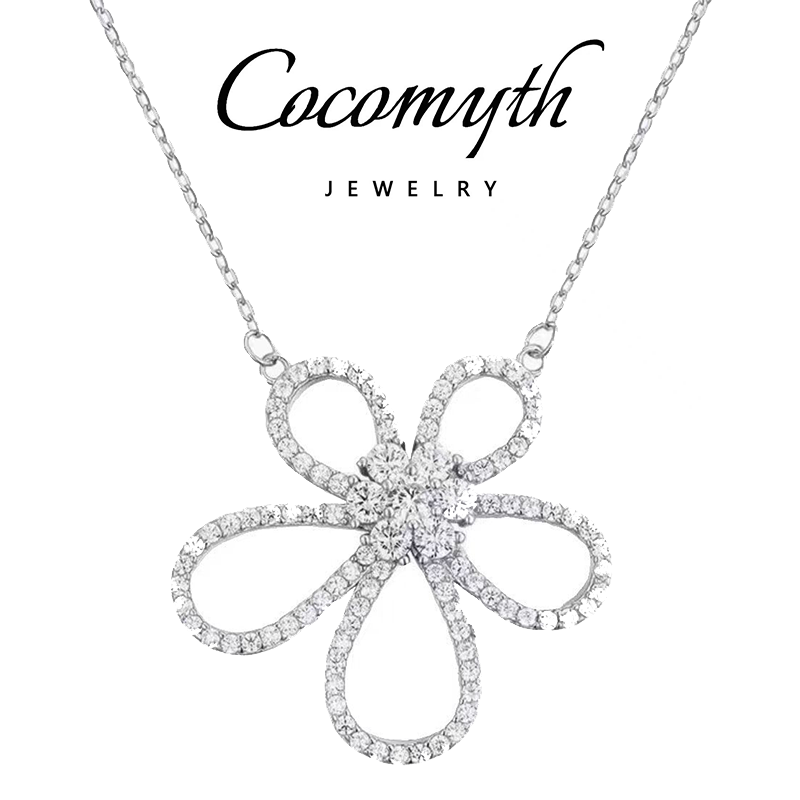 COCOMYTH 轻奢满Z银色太阳花项链D547