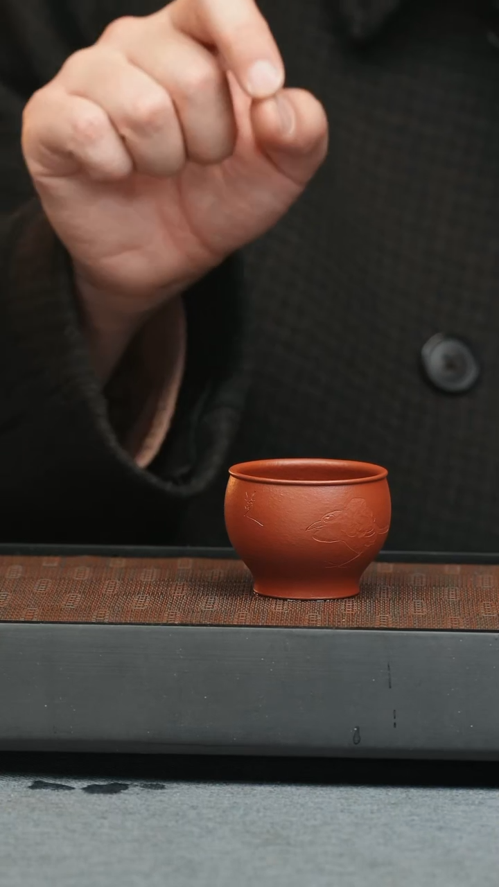 【闪购商品】杯朱泥小缸杯-八大鸟