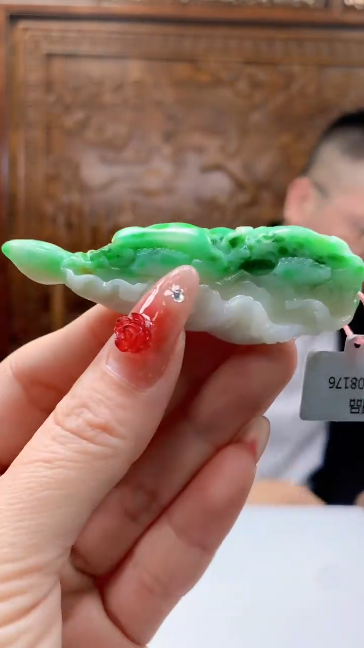 【闪购商品】定制翡翠未镶嵌1072ry-毛货挂件36