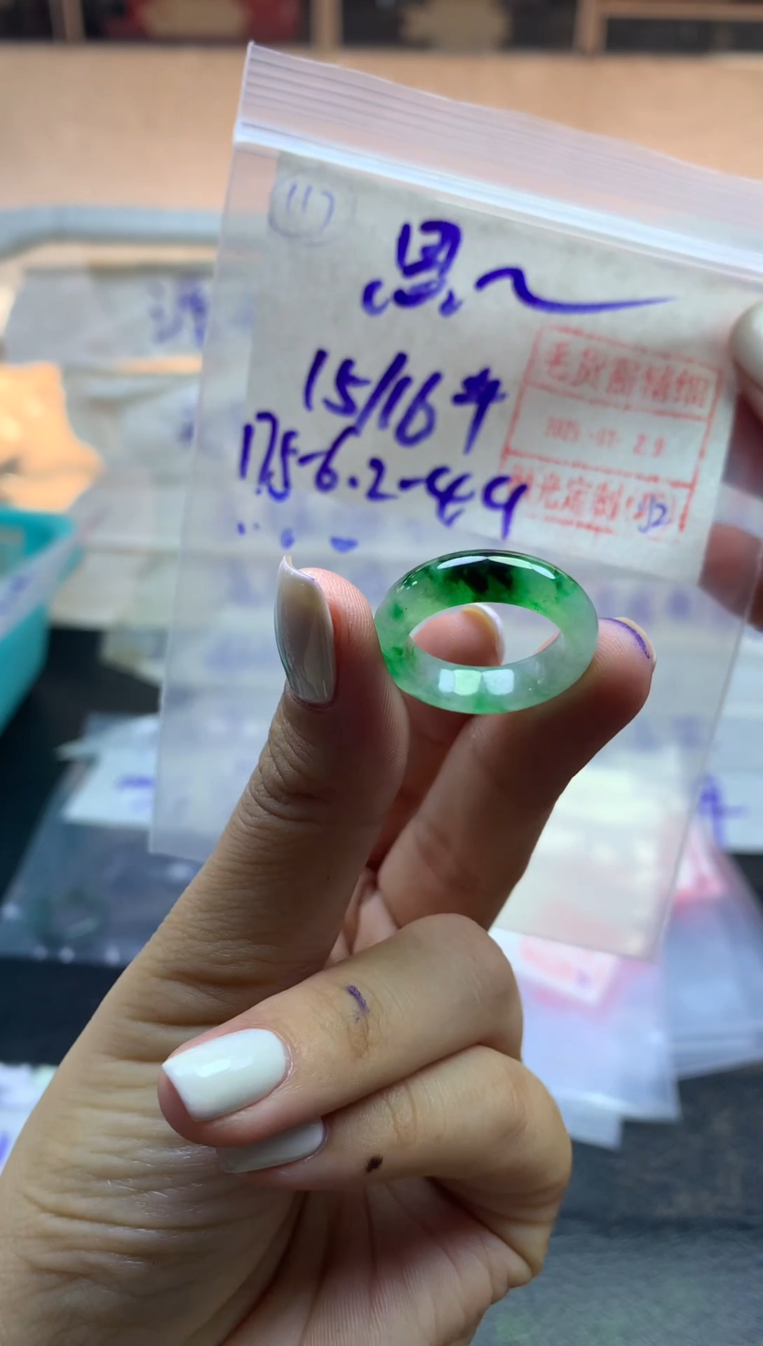 【闪购商品】定制翡翠未镶嵌戒圈1516-7800元毛货需精抛光发