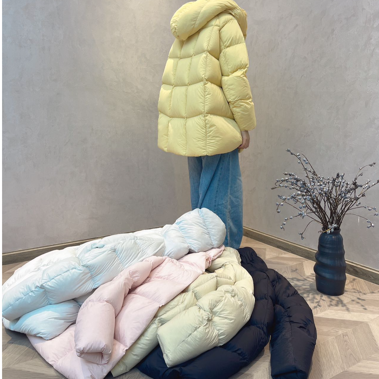 百搭连帽中长款女常规款韩版羽绒服加厚肯豆风时尚5505