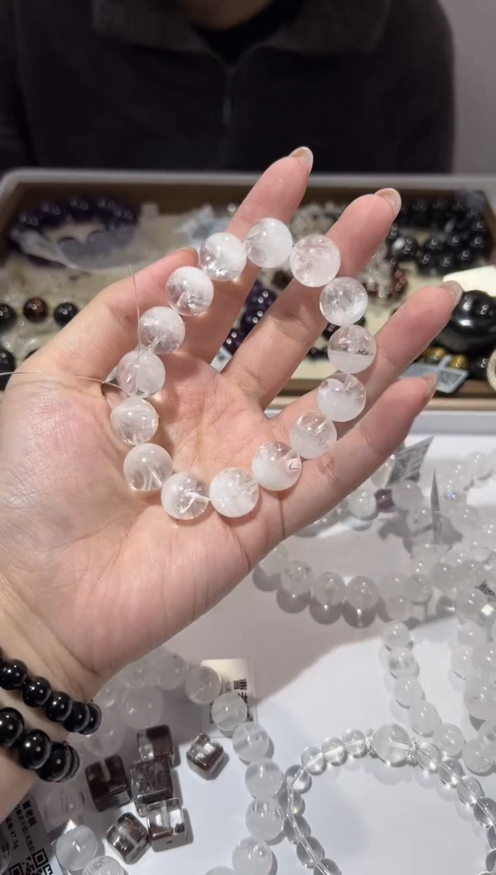【闪购商品】水晶手链未镶嵌14mm聚宝盆白幽灵