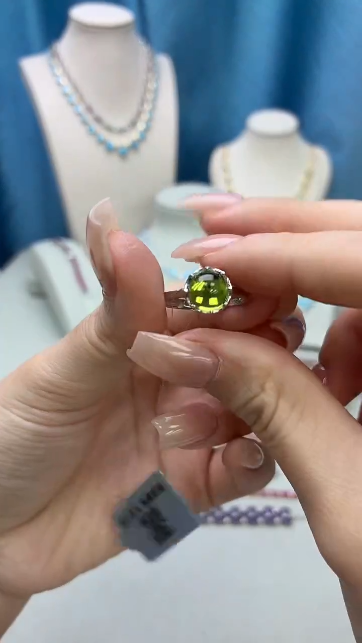 银S925镶嵌戒指橄榄石382BJ1209产品一个（多样性）