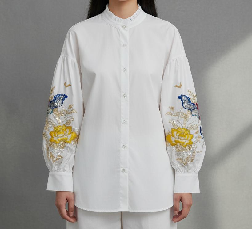  LIJIALI/莉佳丽-2026春装新款绣花大码时尚百搭衬衫（573）