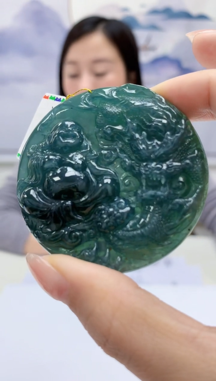 【闪购商品】定制翡翠未镶嵌4852kk-毛货挂件佛51