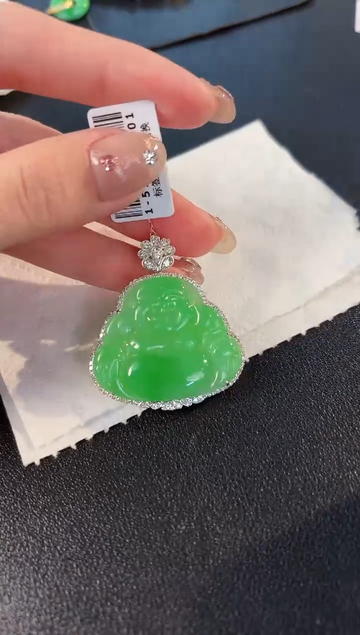 【闪购商品】翡翠颈饰18K金镶嵌缅料A货/支持复检/一件