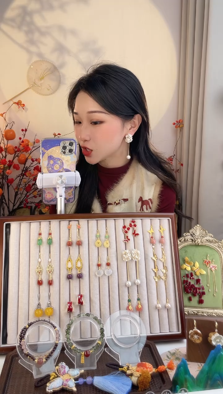 铜合金925银无2-4 花花流苏耳钉