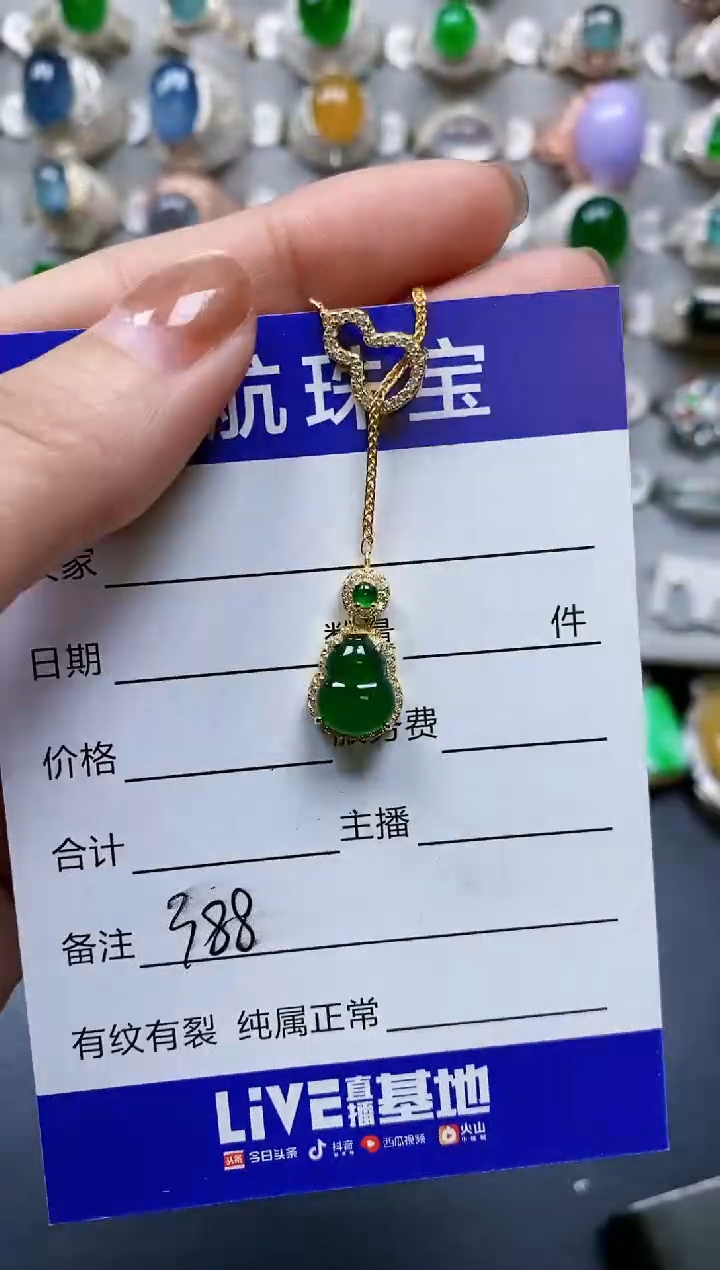 【闪购商品】翡翠颈饰银S925镶嵌0388