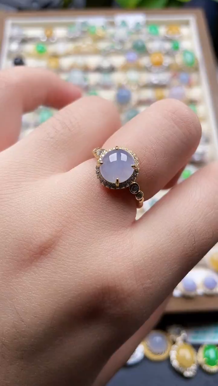 银S925镶嵌戒指翡翠33