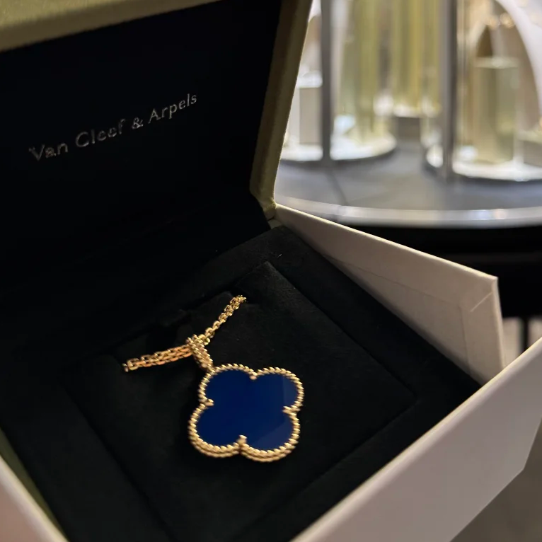 99新 梵克雅宝 【欢欢活动】四叶草 蓝花 项链 长项链