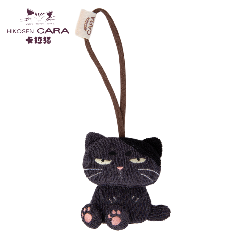 HIKOSEN CARA卡拉猫坐茶丸猫猫小挂饰可爱日系棉质包包女挂件装饰