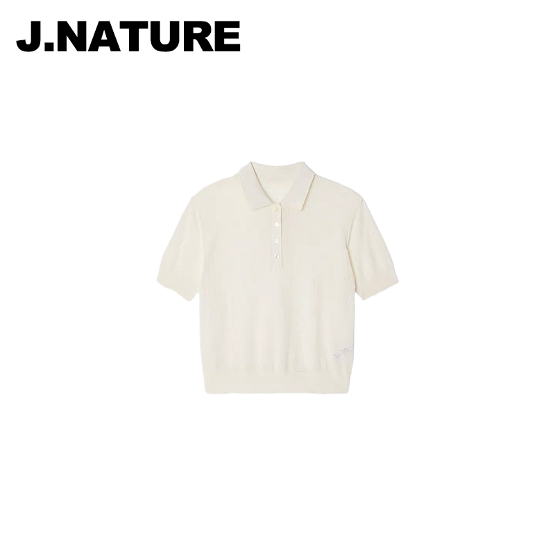 JUST NATURE ｜夏新品时尚百搭POLO短袖翻领纯色上衣女