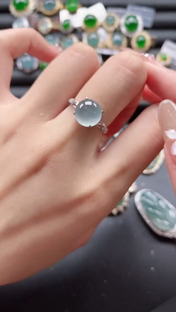 【闪购商品】翡翠戒指银S925镶嵌51151