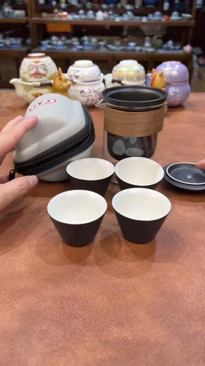 真的很便宜会开片的旅行茶具