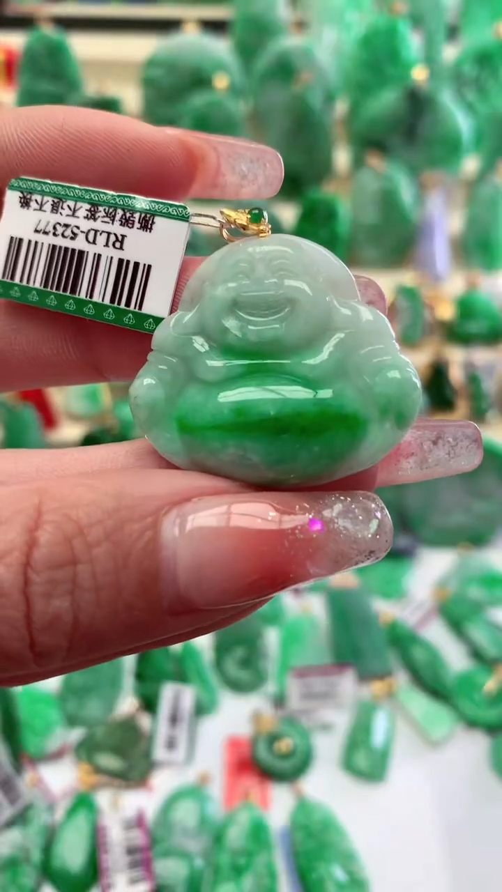 【闪购商品】翡翠颈饰18K金镶嵌挂件