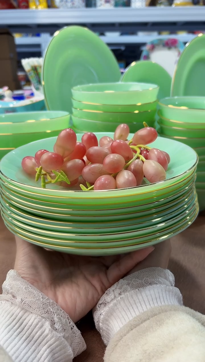 玉瓷 8英寸圆深盘10个景德镇陶瓷 