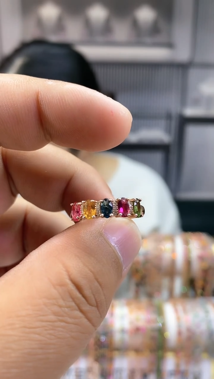 银S925镶嵌戒指碧玺354354354354345