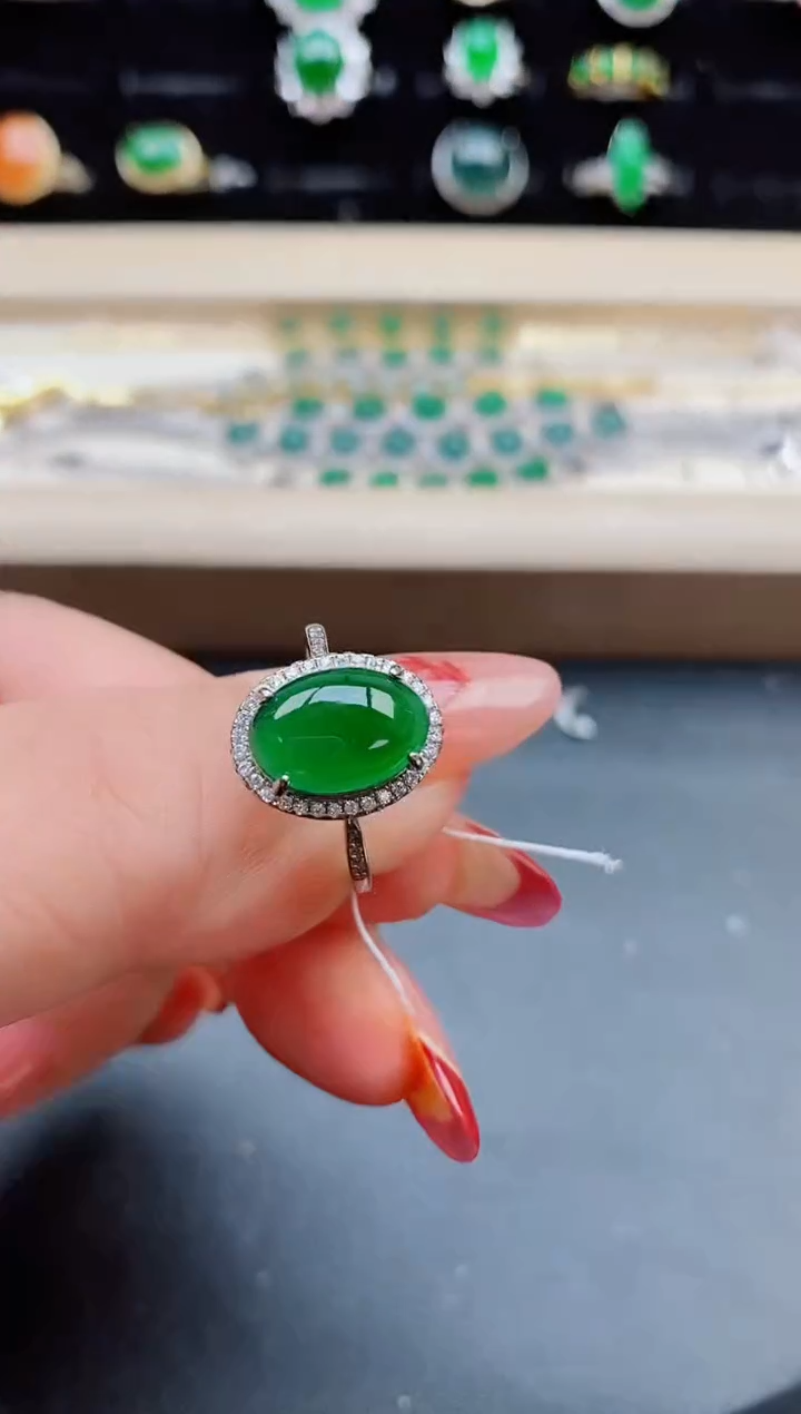 【闪购商品】翡翠戒指银S925镶嵌21321