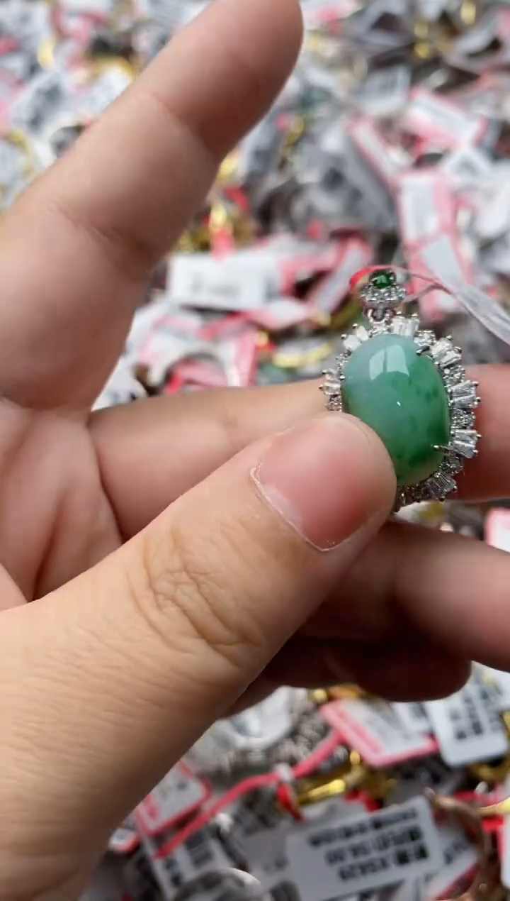 【闪购商品】翡翠戒指银S925镶嵌44444---2