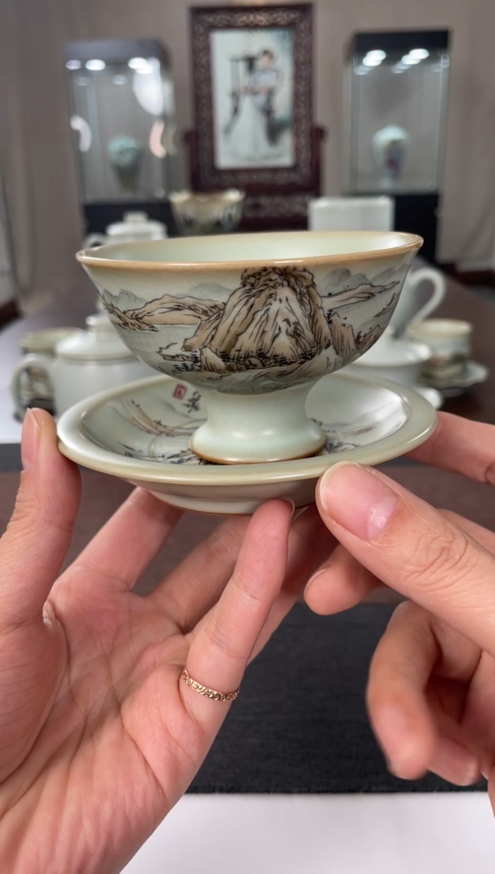 【闪购商品】杯子余秀华老师作品宝相杯+杯盏