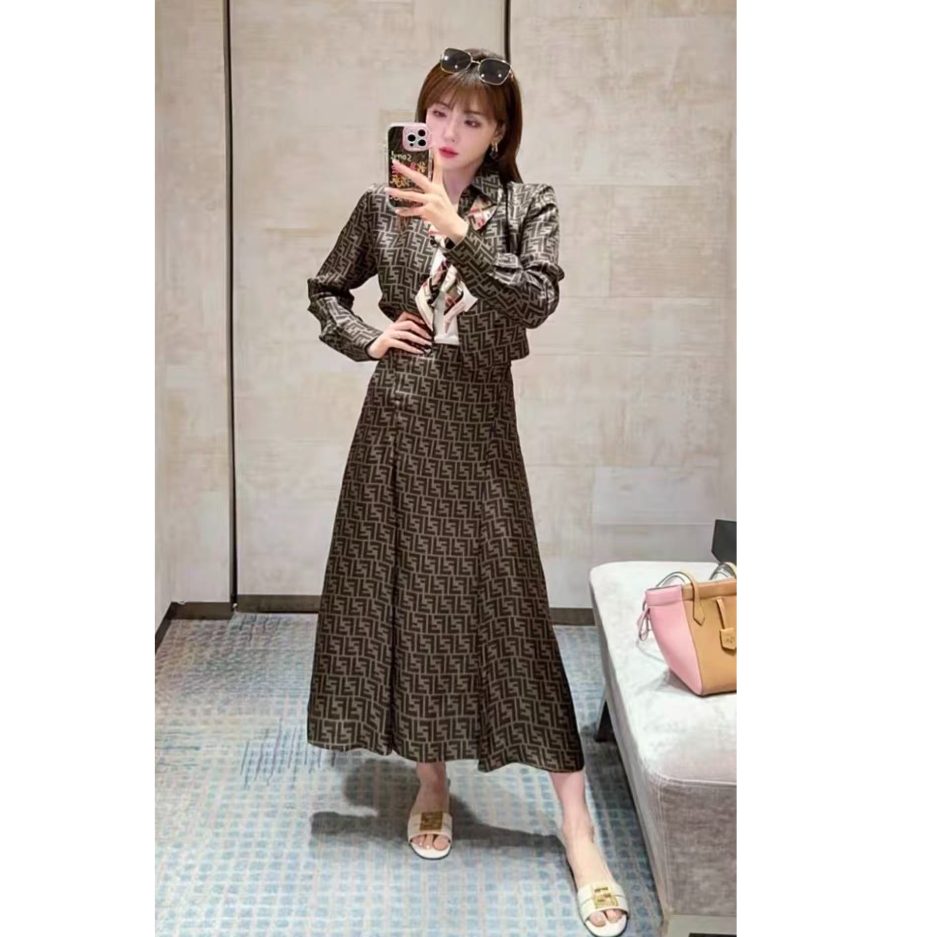 99新 FENDI/芬迪 双双臻选/ck80501/芬迪半裙/38（腰围68可拉伸