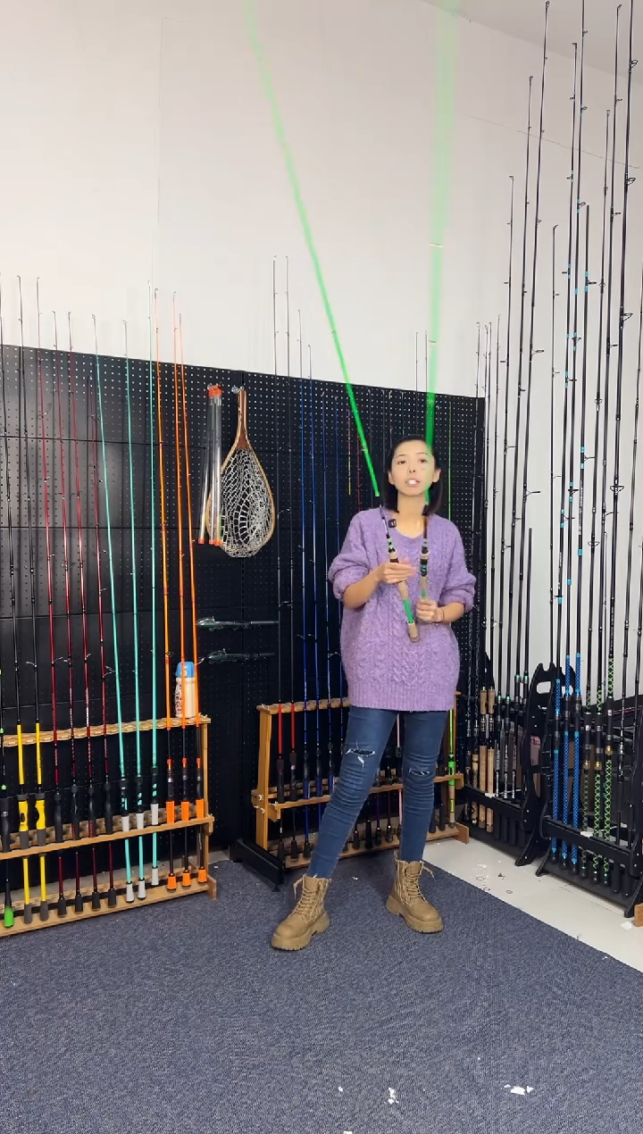 1.98m碳素绿麒麟直柄1.98米（瑕疵尾货竿，没有售后，介意勿拍）