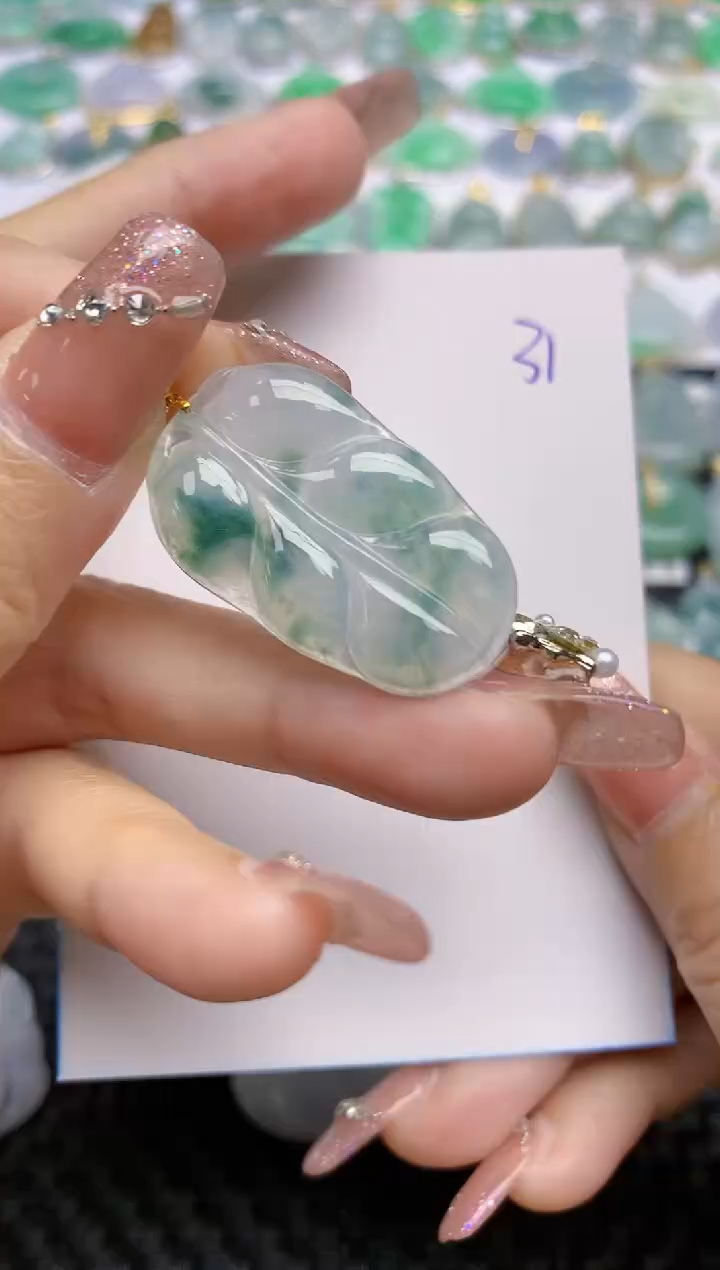 【闪购商品】翡翠颈饰18K金镶嵌天然A货翡翠 31